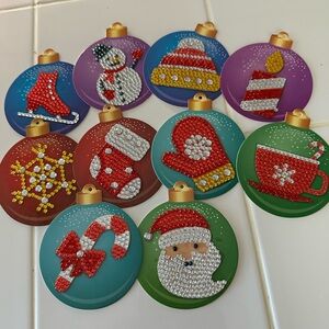 Diamond Painting Holiday Ornament Set